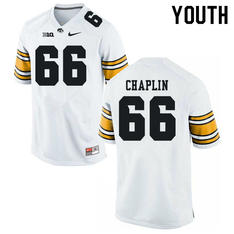 Youth #66 Jeremy Chaplin Iowa Hawkeyes College Football Jerseys Sale-White